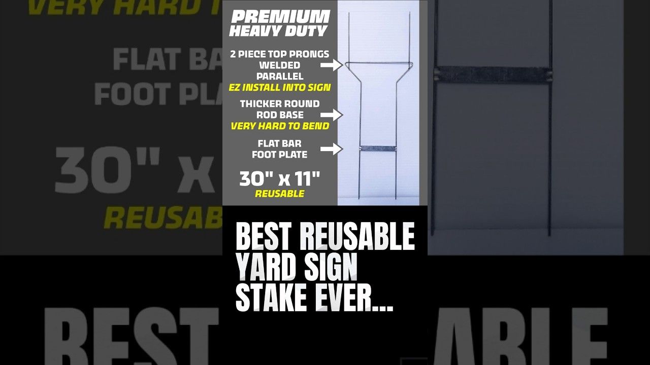 Heavy Duty Yard Sign Stakes -30 x 11 / Multi Weld Design