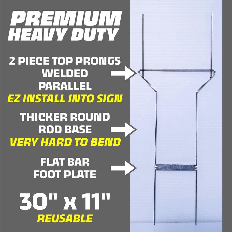 100 Heavy Duty Yard Sign Stakes – Low Unit Price