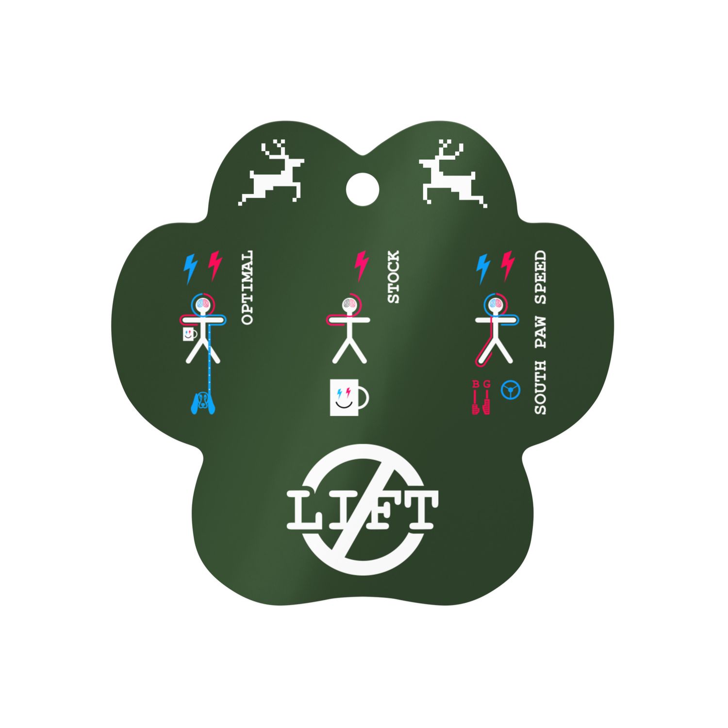 Left Handed Dog Christmas Ornament - Celebrate SOUTH PAW SPEED NASCAR style on the Holiday Tree!