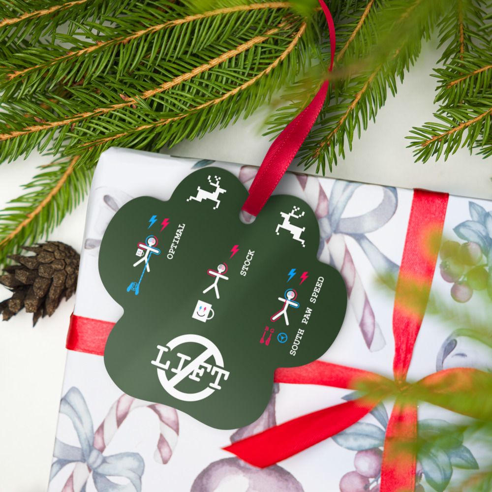 Left Handed Dog Christmas Ornament - Celebrate SOUTH PAW SPEED NASCAR style on the Holiday Tree!