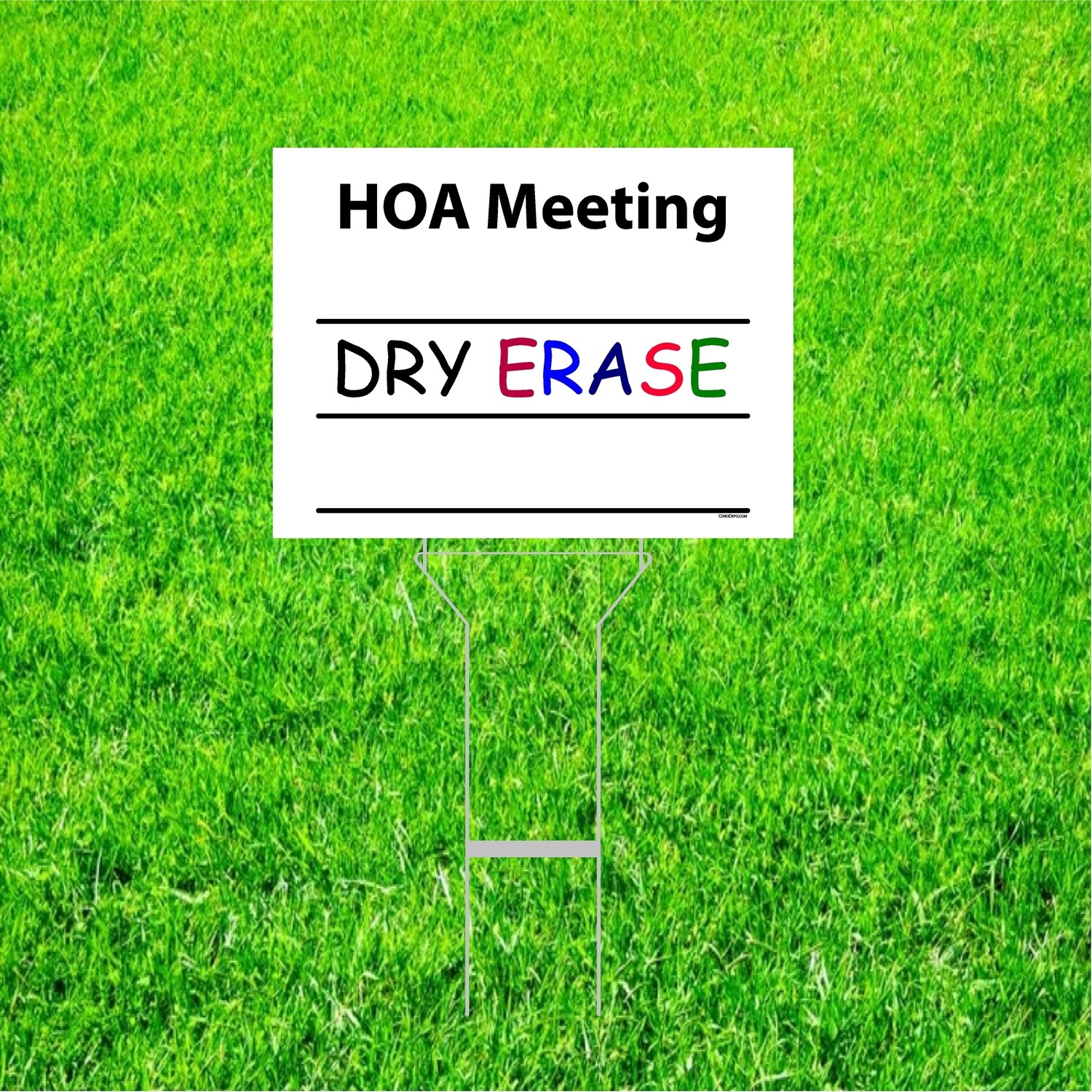 HOA Signs - Dry Erase HOA Meeting Signs 24 x 18 - 1 Side