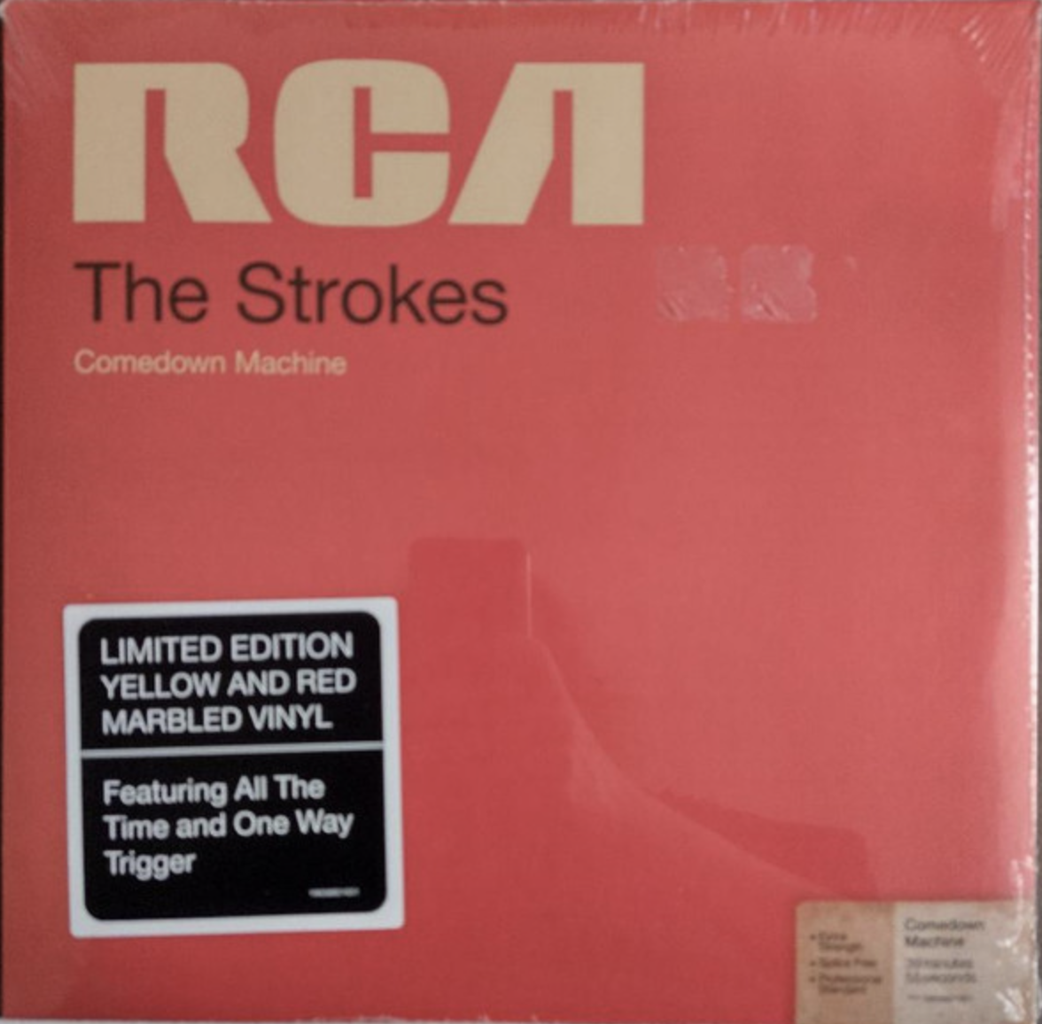 LP Yellow Opaque w/ Red Marble: The Strokes — Comedown Machine