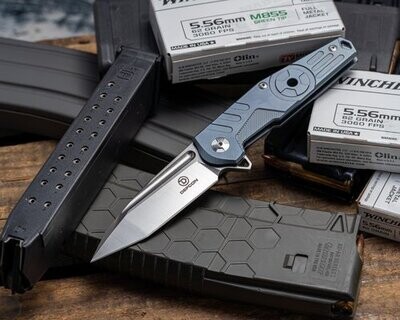 Defcon Knives JK Radioactive Framelock TF33331 Blue-Gray titanium handle