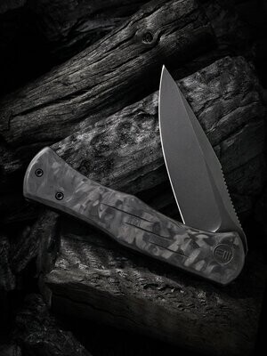 We Knife Primoris Flipper, Marble Carbon Fiber handle CPM 20CV Blade
