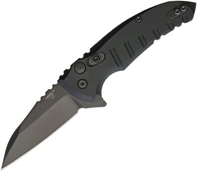 Hogue Knives X1 Microflip Button Lock Knife 154CM stainless Wharncliffe blade, Black aluminum handle PAY NO SALES TAX ON THIS ITEM