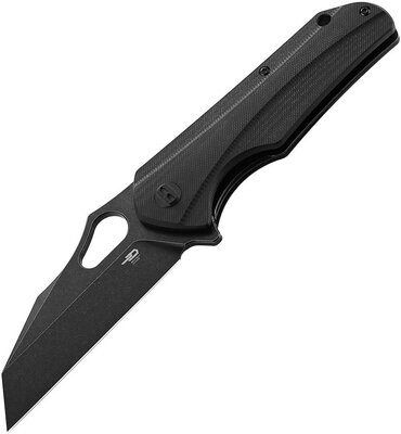 Bestech Knives Operator Knife Black G-10 Handle, Black D2 steel blade.