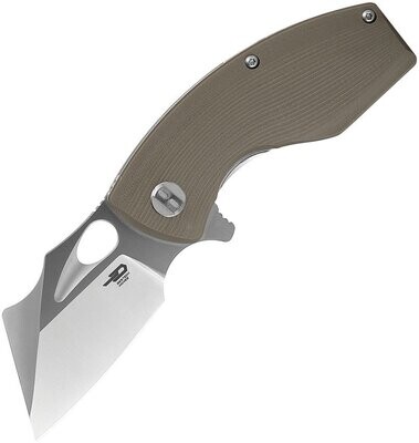 Bestech Knives Lizard Flipper Knife 2 tool steel blade, Beige G10 handle.