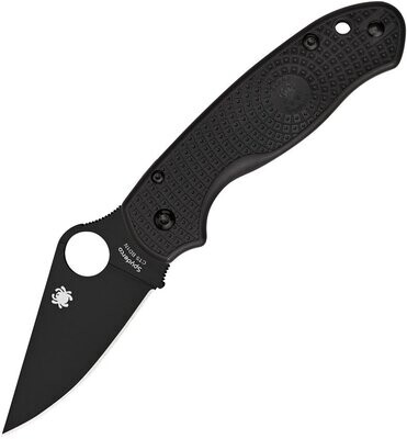 Spyderco Knives Black on Black Para 3 Compression Lock knife,black finish CTS-BD1 stainless blade.