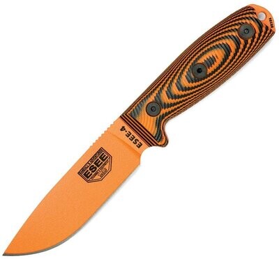 ESEE Knives Model 4 3D Fixed Blade Black and orange 3D machined G10 ES4POR006