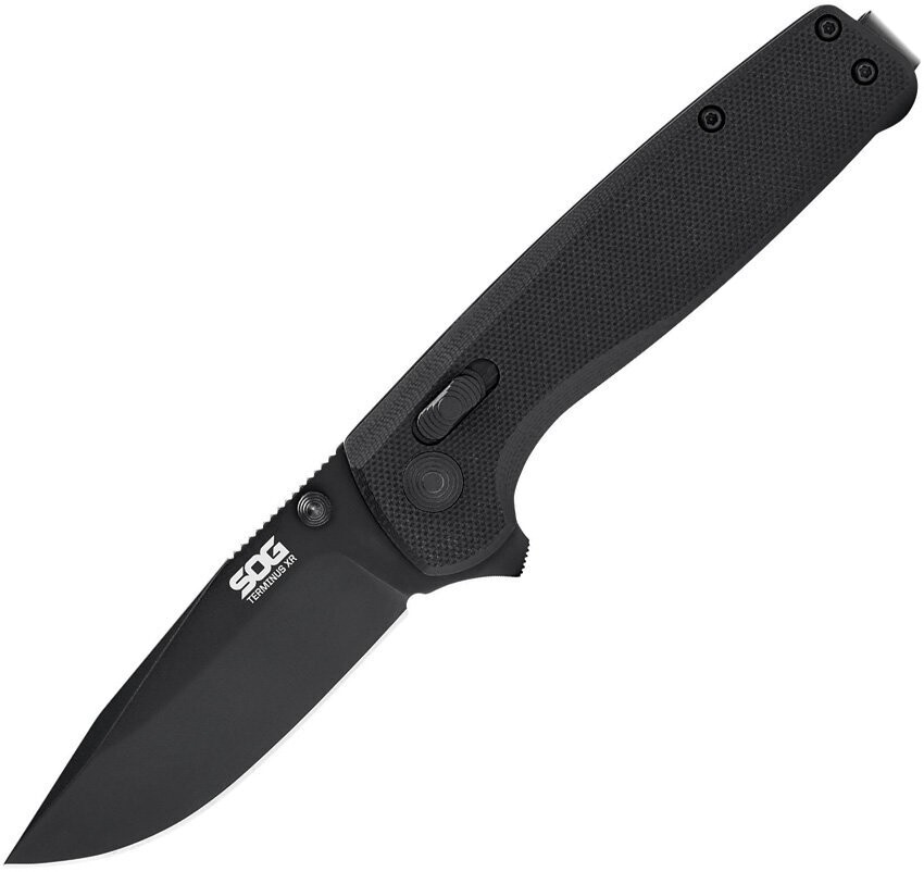 SOG all Black Terminus XR G10 with D2 Steel Blade, FREE SHIPPING