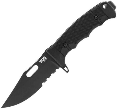 SOG Knives Seal FX Fixed Blade Clip, partially serrated CPM S35VN stainless Blade with Sheath , FREE SHIPPING
