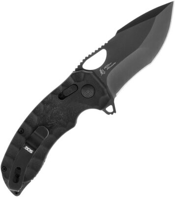 SOG Knives Kiku LTE XR Lock Black , Black canvas micarta handle FREE SHIPPING