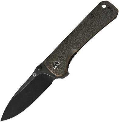 QSP Knives Hawk Linerlock Copper Black, Ceramic ball bearings, Sandvik 14C28N, black stonewashed blade.