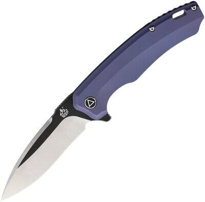 QSP Knives Purple Woodpecker Knife Bohler M390 stainless blade, Purple anodized titanium handle QS116C