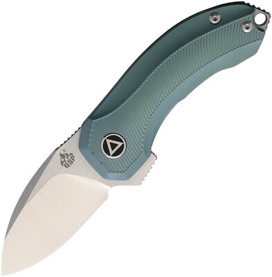 QSP Knives Green Hamster Pocket Knife S35VN Blade, Green titanium handle. QS138C