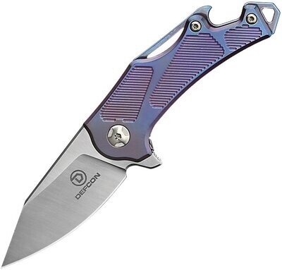 Defcon Knives Rhino Framelock Purple Titanium Handle ,satin finish Bohler M390 stainless blade.
