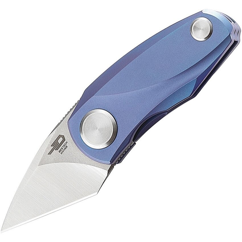 Bestech Knives Tulip Ball Lock Blue Titanium Handle, Bohler M390 stainless blade, with Ceramic Ball Bearing