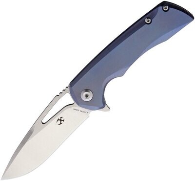 Kansept Knives Mini Kyro Knife ,CPM S35VN stainless blade, Blue anodized titanium handle. K2001A2