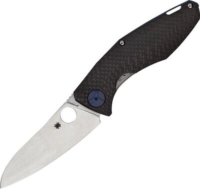 *Spyderco Knives* Drunken RIL Pocket Knife CPM S90V stainless blade, Carbon fiber handle with stainless back handle.