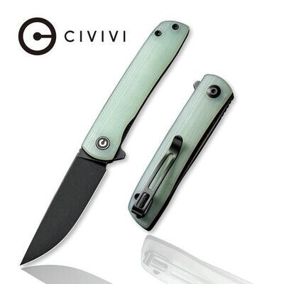 Civivi Knives Bo flipper knife , Jade/ Natural G-10 handle, Nitro-V black stonewashed blade.