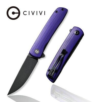 CIVIVI Bo Flipper Knife Purple G10 Handle, Nitro-V black stonewashed blade.