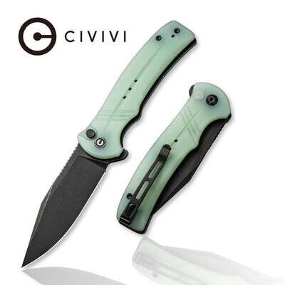 CIVIVI Cogent Pocket Knife with Button Lock and Flipper Opener , Jade/Natural G10 Handle.