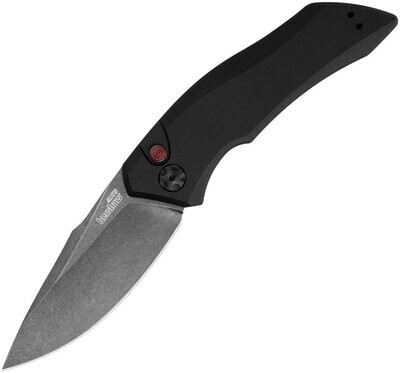 Kershaw KS7100BW Launch 1 Auto Knife BlackWash finish CPM-154 stainless drop point blade, Black anodized aluminum handle. FREE SHIPPING