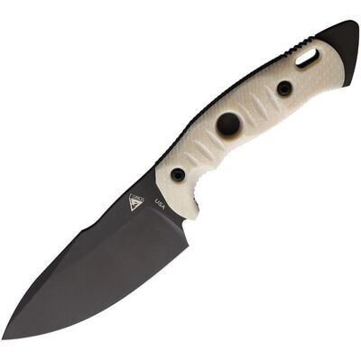 Fobos Knives Alaris Fixed Blade black PVD coated CPM-3V carbon steel blade, Ivory paper micarta handle. PAY NO SALES TAX ON THIS ITEM
