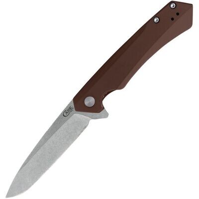 Case Kinzua Brown Flipper Knife , S35VN Blade, Brown smooth aluminum handle **PAY NO SALES TAX ON THIS ITEM.