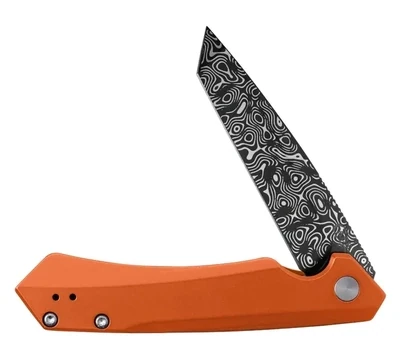 Embellished Orange Anodized Aluminum Kinzua A/O Knife S35VN Blade. PAY NO SALES TAX ON THIS ITEM, SAVE $$$$$$$$$