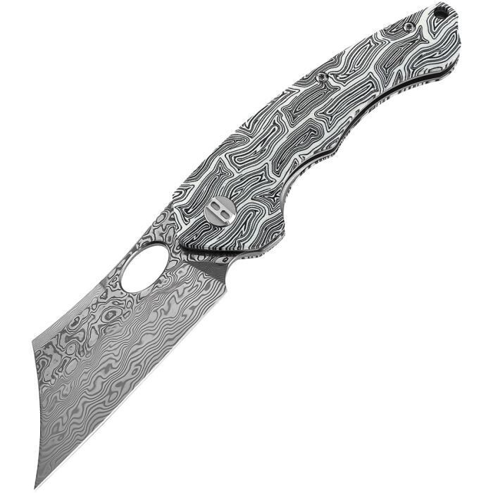 Bestech Knives Skirmish Linerlock Damascus Steel Blade , Black and White G10 Handle. NO SALES TAX ON THIS ITEM.