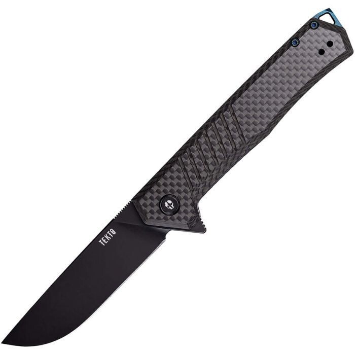 Tekto Knives F1 Alpha Linerlock Carbon Fiber Handle with Blue Accents. FREE SHIPPING, NO SALES TAX ON THIS ITEM. SAVE $$$$$$