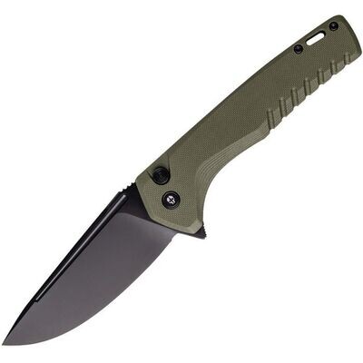 Tekto Knives F3 Charlie Button Lock Knife OD Green/Black PAY NO SALES TAX ON THIS ITEM, FREE SHIPPING LIMITED TIME ONLY