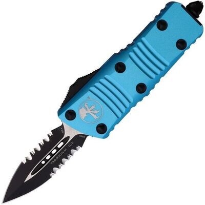 Microtech Knives Mini Troodon Mini CA Legal OTF Auto Knife, Turquoise 6061-T6 Aluminum Handle FREE SHIPPING, NO SALES TAX.