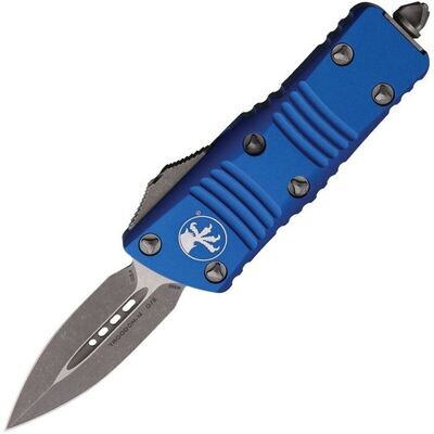 Microtech Knives Mini Troodon Mini CA Legal OTF Auto Knife, Blue 6061-T6 Aluminum Handle FREE SHIPPING, NO SALES TAX.