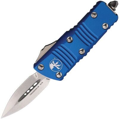 Microtech Knives Mini Troodon Mini CA Legal OTF Auto Knife, Blue 6061-T6 Aluminum Handle FREE SHIPPING, NO SALES TAX.