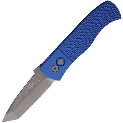 Pro-Tech Knives Auto Emerson CQC7 Chisel Tanto Blue handle. FREE SHIPPING, NO SALES TAX,