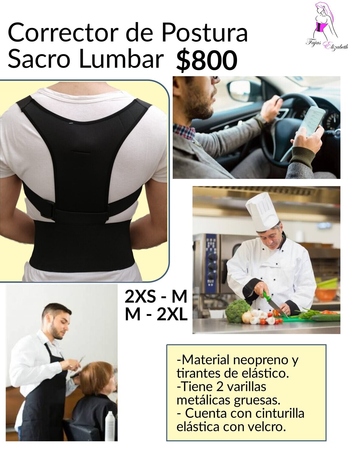 Arnés Corrector de Postura Sacro Lumbar