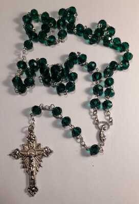 Green Crystal Bead Rosary