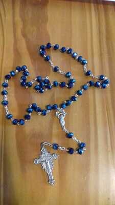 Blue Crystal Bead Rosary
