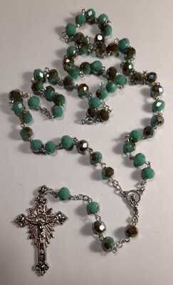 Teal Green Crystal Bead Rosary