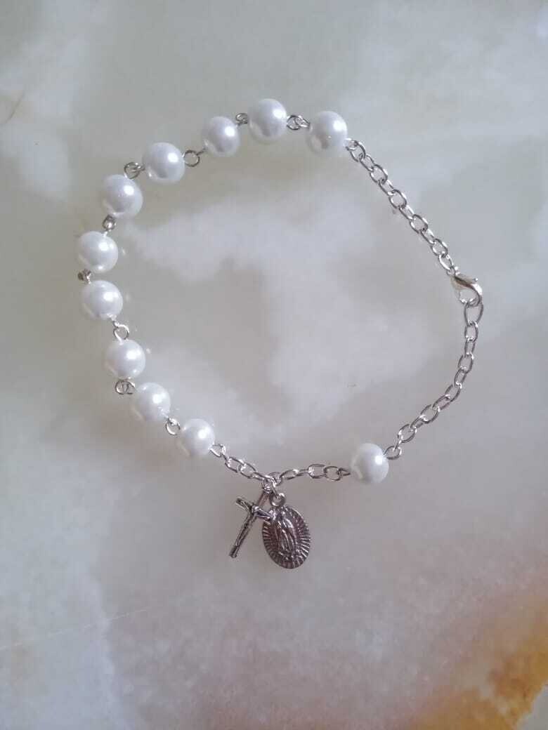 White Rosary Bracelet