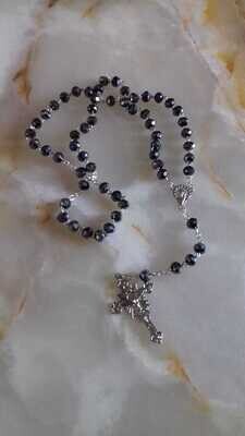 Charcoal Grey Crystal Rosary
