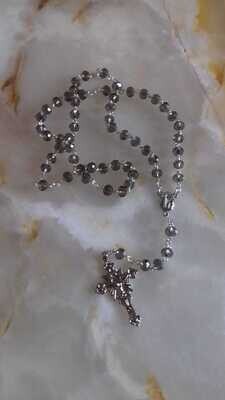 Black Tinted Crystal Rosary