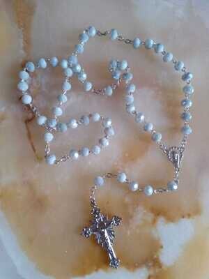 Pearl Grey Crystal Rosary