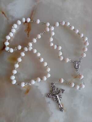 Cream White Crystal Rosary