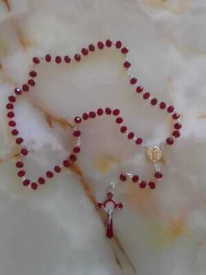 Red Crystal St Benedict Rosary