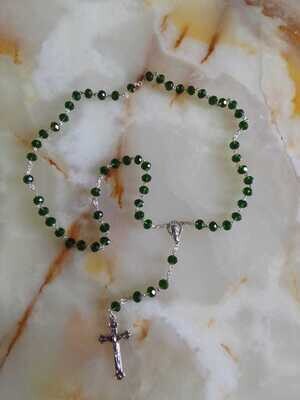Green Crystal Bead Rosary
