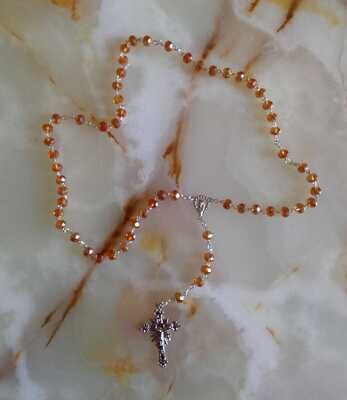 Amber Crystal Bead Rosary