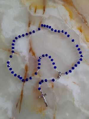 Royal Blue Crystal Bead Rosary